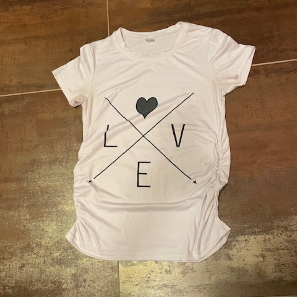 The Belly Boxes White Graphic Maternity T-Shirt - S